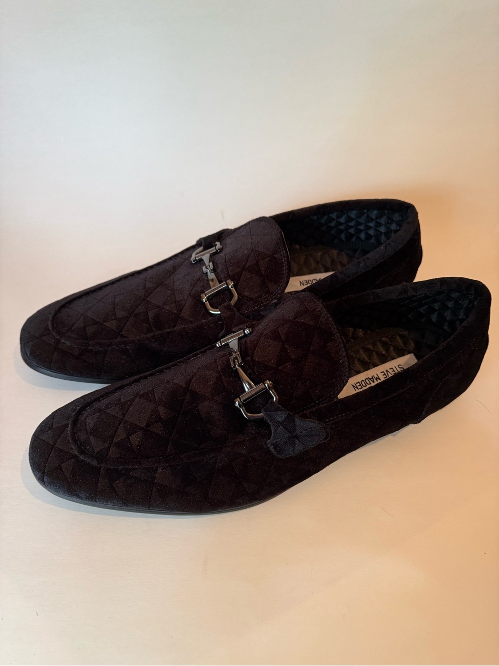 Steve Madden Geometric Velvet Horse Bit Loafers
